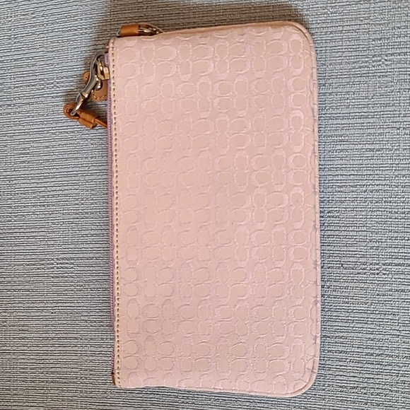 Coach Lavendar and Natural Leather Wrist Purse - Picture 2 of 5